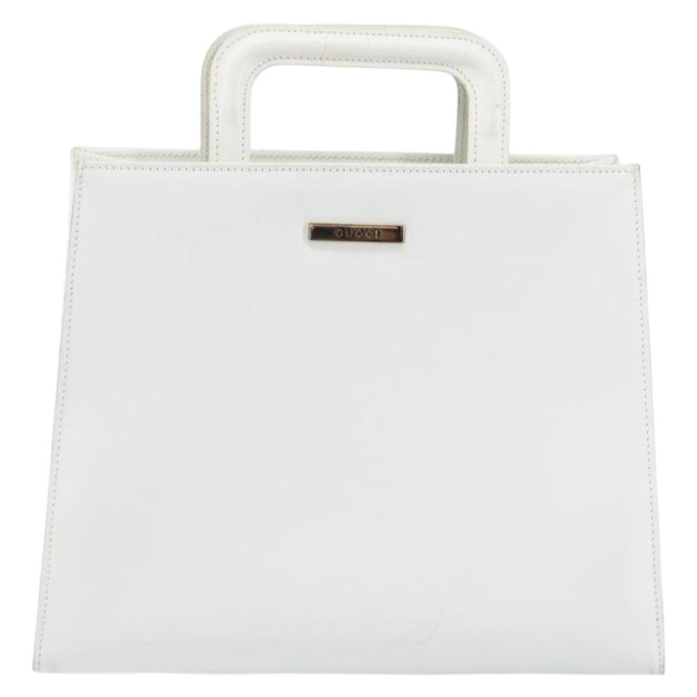 GUCCI Hand Bag Leather White Gold 001 2122 1773 Auth 146899 - Picture 13 of 16